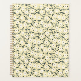 Whispering Meadow - Butter Yellow Floral Pattern Planner