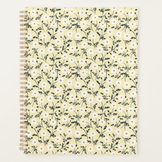 Whispering Meadow - Butter Yellow Floral Pattern Planner (Voorkant)