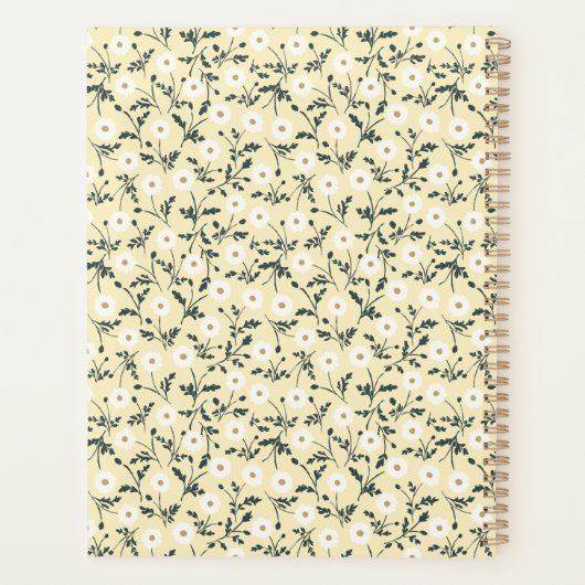 Whispering Meadow - Butter Yellow Floral Pattern Planner (Achterkant)