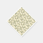 Whispering Meadow - Butter Yellow Floral Pattern Servet (Hoek)