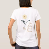 Whispering Meadow - Butter Yellow Floral & Text T-shirt (Achterkant)