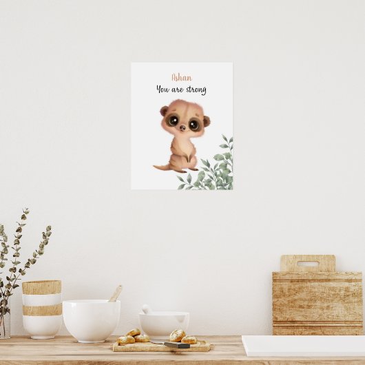 Whispering Meerkat Affirmaties  Poster (Keuken)