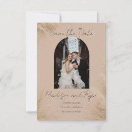 Whispering Pampas Photo Wedding Save the Date Card