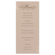 Whispering Pampas Wedding Menu Card