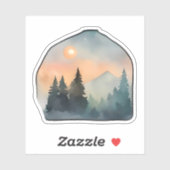 Whispering Pines bij zonsondergang Sticker (Vel)