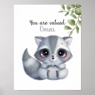 Whispering Raccoon Affirmaties  Poster