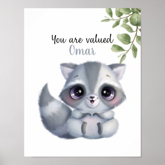 Whispering Raccoon Affirmaties Poster (Voorkant)