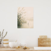 Whispering Reed Marsh Japans Minimalistisch Natuur Poster (Keuken)