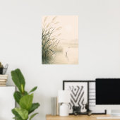 Whispering Reed Marsh Japans Minimalistisch Natuur Poster (Thuiskantoor)