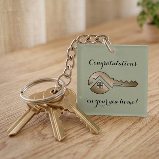 Whispering Sage Gouden Sleutel Onroerend Goed Mark Sleutelhanger