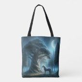 Whispering Secrets: Eenhoorn en de oude bomen Tote Bag (Achterkant)