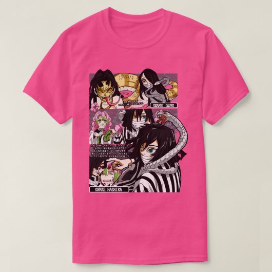 Whispering Shadows Demon Slayer Obanai Iguro Desig T-shirt (Design voorkant)