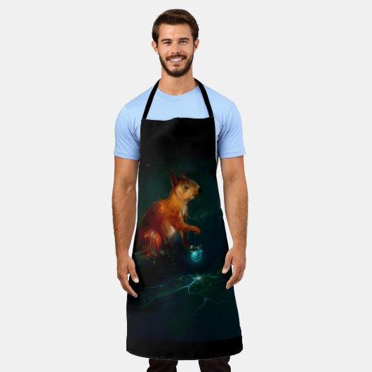 Whispering Squirrel All-Over Print Apron Schort (Gedragen)