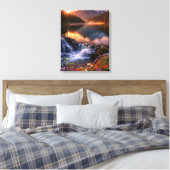 Whispering Sunset Over Alpine Mountains Fall Dusk Canvas Afdruk (Insitu (Slaapkamer))