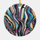 Whispering Tree-Hand Painted Abstract Art Keramisch Ornament (Voorkant)