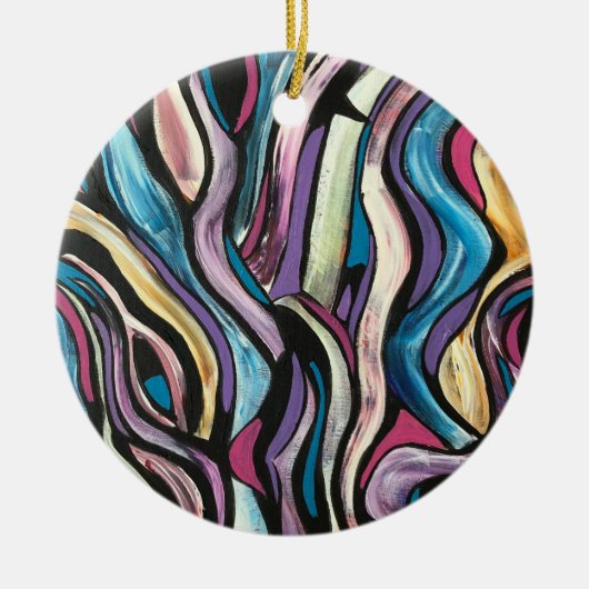 Whispering Tree-Hand Painted Abstract Art Keramisch Ornament (Voorkant)