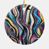 Whispering Tree-Hand Painted Abstract Art Keramisch Ornament (Achterkant)