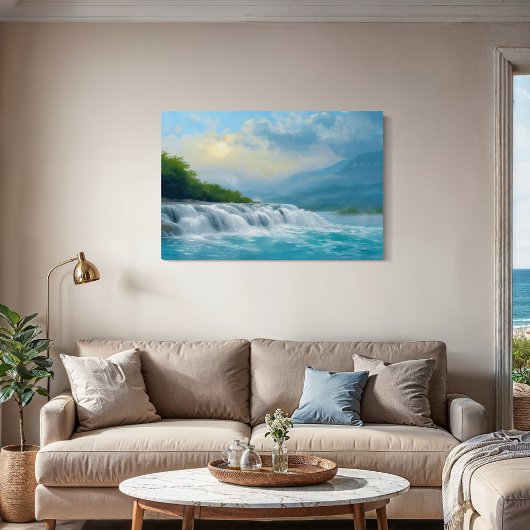 Whispering Waterfall - Vreedzaam landschap Canvas Afdruk