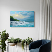 Whispering Waterfall - Vreedzaam landschap Canvas Afdruk