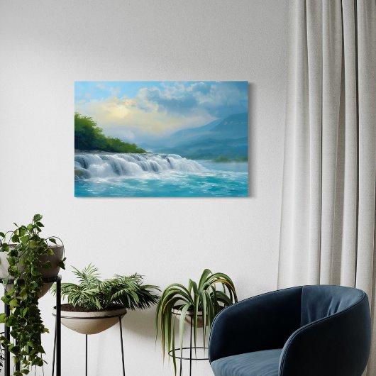 Whispering Waterfall - Vreedzaam landschap Canvas Afdruk