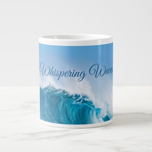 Whispering Waves: door de oceaan geïnspireerde ASM Grote Koffiekop (Voorkant)