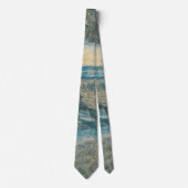 Whispering Waves: een dans van oceaan en hemel Stropdas (Voorkant)