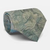 Whispering Waves: een dans van oceaan en hemel Stropdas (Opgerold)