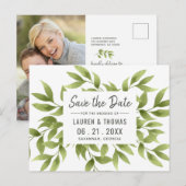 Whispering Willows Save the Date Wedding Briefkaar Aankondigingskaart (Voorkant / Achterkant)