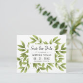 Whispering Willows Save the Date Wedding Briefkaar Aankondigingskaart (Staand voorkant)