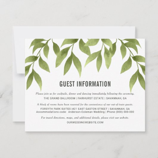 Whispering Willows Waterverf Greenery Details Kaart (Voorkant)