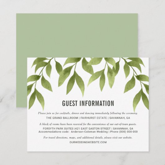 Whispering Willows Waterverf Greenery Details Kaart (Voorkant / Achterkant)