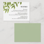 Whispering Willows Waterverf Wedding Details Informatiekaartje (Voorkant / Achterkant)