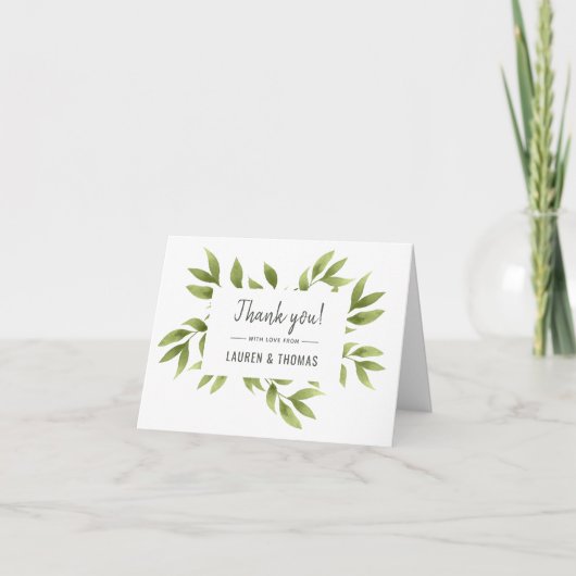 Whispering Willows Wedding Hartelijk dank Bedankkaart (Voorkant)