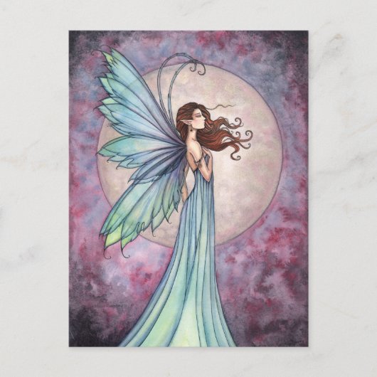 Whispering Wind Fairy Moon Briefkaart (Voorkant)