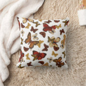 Whispering Wings - Vlinders op wit Kussen (Deken)