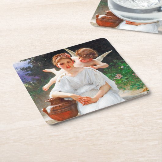 Whisperings of Love, Bouguereau Kartonnen Onderzetters (Schuin)