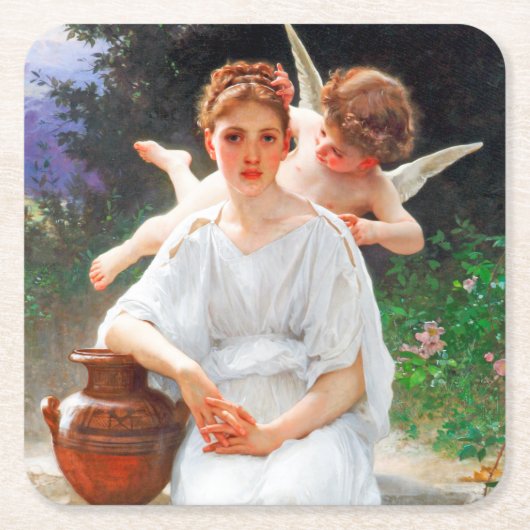 Whisperings of Love, Bouguereau Kartonnen Onderzetters (Voorkant)