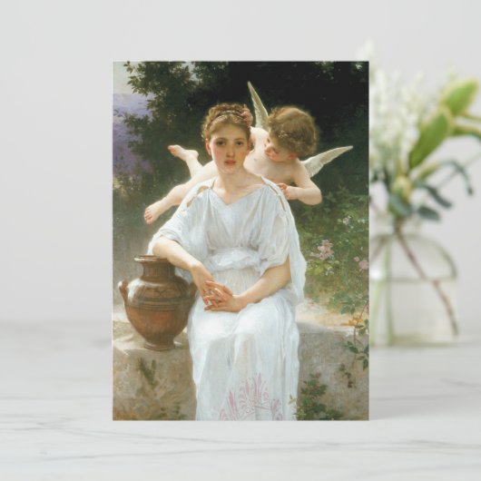 Whisperings of Love First Reverie van Bouguereau (Staand voorkant)