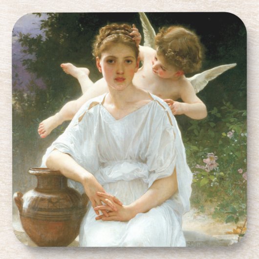 Whisperings of Love First Reverie van Bouguereau Bier Onderzetter (Voorkant)