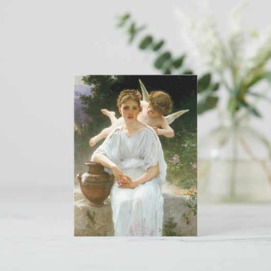 Whisperings of Love First Reverie van Bouguereau Briefkaart (Staand voorkant)