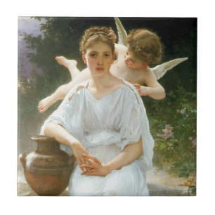 Whisperings of Love First Reverie van Bouguereau Tegeltje