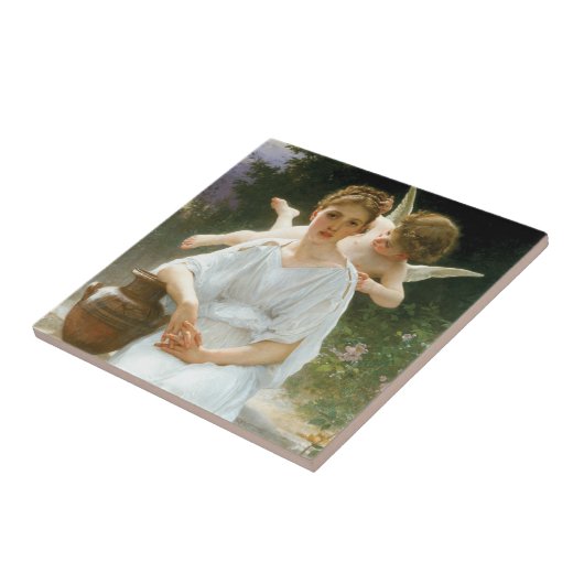 Whisperings of Love First Reverie van Bouguereau Tegeltje (Zijkant)