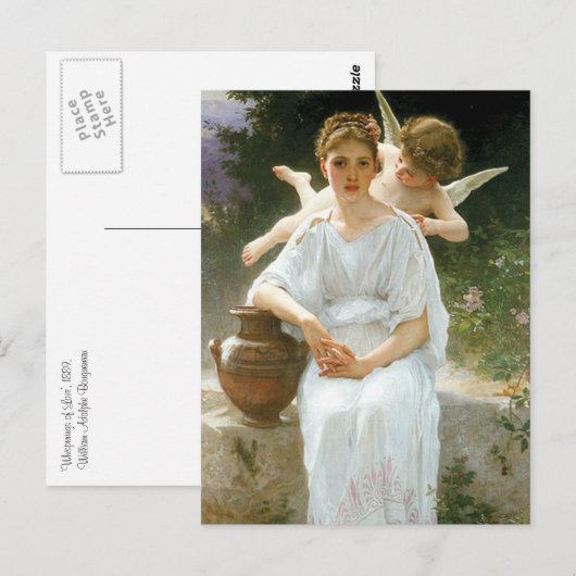 "Whisperings of Love" van Bouguereau Briefkaart (Voorkant / Achterkant)