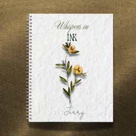 Whispers in Ink: Personalized Pressed Flower Notitieboek