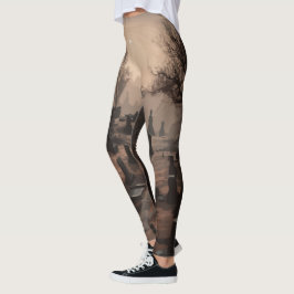 Whispers in the Dark: Angstaanjagende Begraafplaat Leggings
