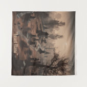 Whispers in the Dark: Angstaanjagende Begraafplaat Wandkleed (Voorkant (horizontaal))