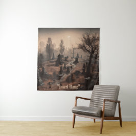 Whispers in the Dark: Angstaanjagende Begraafplaat Wandkleed