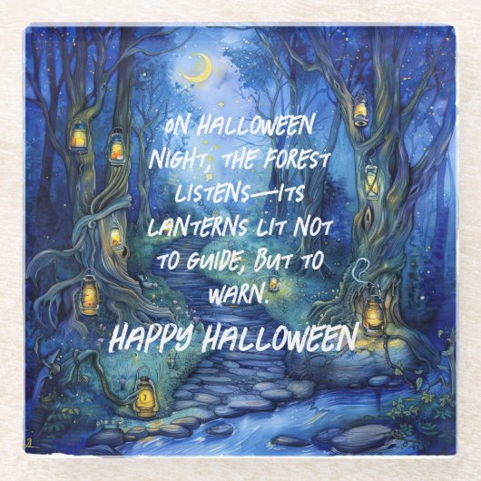 Whispers in the Hollow: het lantaarnpad Glazen Onderzetter (Voorkant)