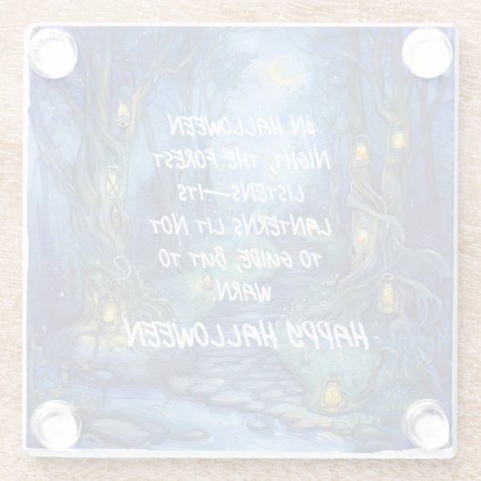 Whispers in the Hollow: het lantaarnpad Glazen Onderzetter (Achterkant)