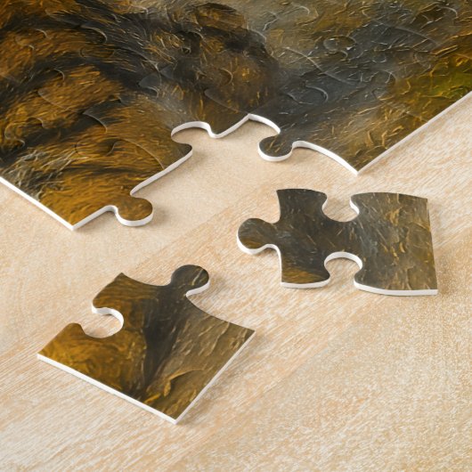 Whispers in the Wild – Tijger en welp in het bos Legpuzzel (Zijkant)